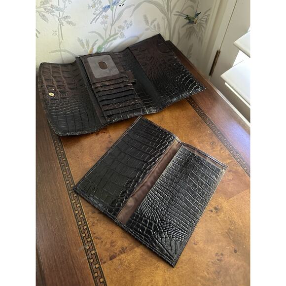 Brahmin Melbourne Modern Checkbook Wallet - Pecan - Picture 6 of 7